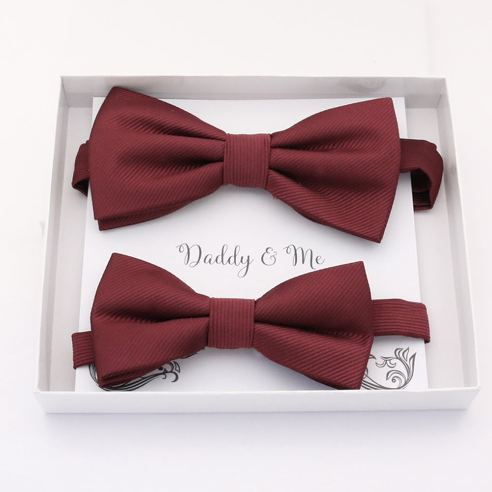 Burgundy Bow tie set daddy son, Daddy and me gift, Grandpa and me, Father son matching, Kids bow tie, Kids adult bow tie, high quality 