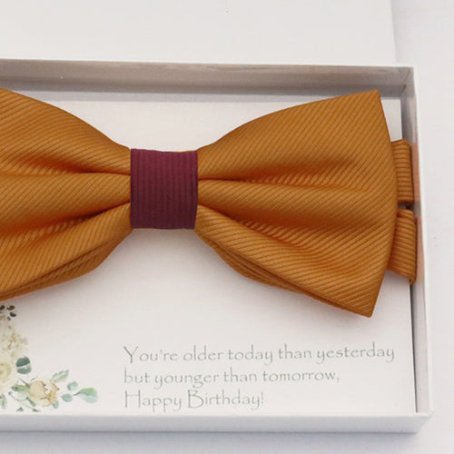 Burnt orange bow tie Best man Groomsman Man of honor ring bearer request gift, Kids adult bow, Adjustable Pre tied High quality, Birthday Congrats