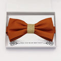 Cinnamon bow tie Best man Groomsman Man of honor ring bearer request gift, Kids adult bow, Adjustable Pre tied High quality, Birthday Congrats