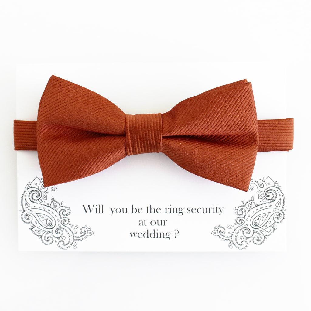 Cinnamon bow tie ring bearer, 1st Birthday gift, Kids adult bow, Adjustable Pre tied High quality, Kids party favor, toddler bow
