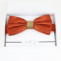 Rust copper burlap bow tie Best man Groomsman Man of honor Ring Bearer bow tie request gif Birthday congrats cards, Adjustable Pre tied