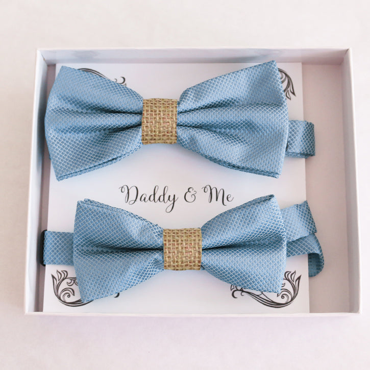 Dusty blue Bow tie set for daddy and son, Daddy and me bow tie gift set, Grandpa me, Dusty blue Kids bow, Dusty blue bow, Some thing blue