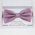 Dusty lavender bow tie, Best man gift, Groomsman bow, Man of honor, ring bearer bow, handmade birthday gift, Congrats grad, Dusty lavender