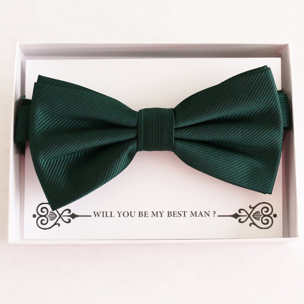 Emerald Green bow tie Best man Groomsman Man of honor ring bearer request gift, Kids adult bow, Adjustable Pre tied High quality