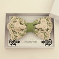 Green lace bow tie,  Handmade lace bow tie, Thank you gift, Pre-Tied Bow Tie, best man bow tie, ring bearer bow tie gift