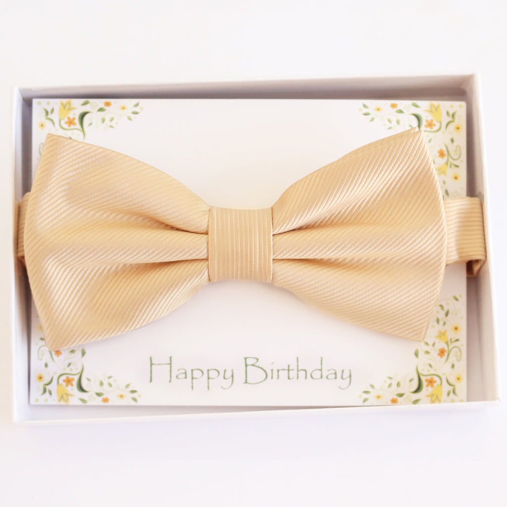 Cream bow tie Best man Groomsman Man of honor ring bearer request gift, Kids adult bow, Adjustable Pre tied High quality