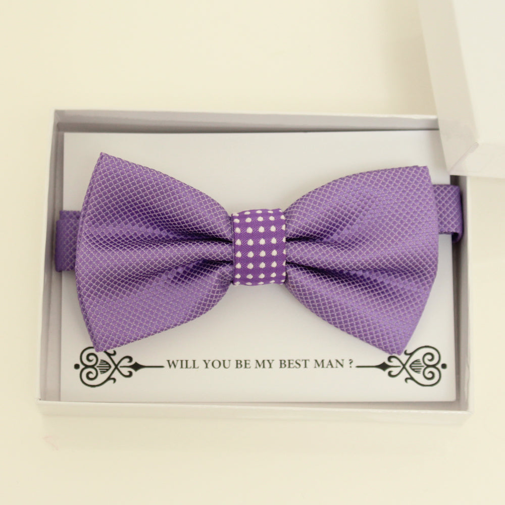 Lavender bow tie, Best man request gift, Groomsman bow tie, Man of honor gift, Best man bow tie, man of honor, handmade bow tie