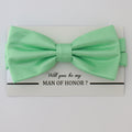 Mint Green bow tie Best man Groomsman Man of honor ring bearer request Birthday gift, Kids adult bow, Adjustable Pre tied bow tie