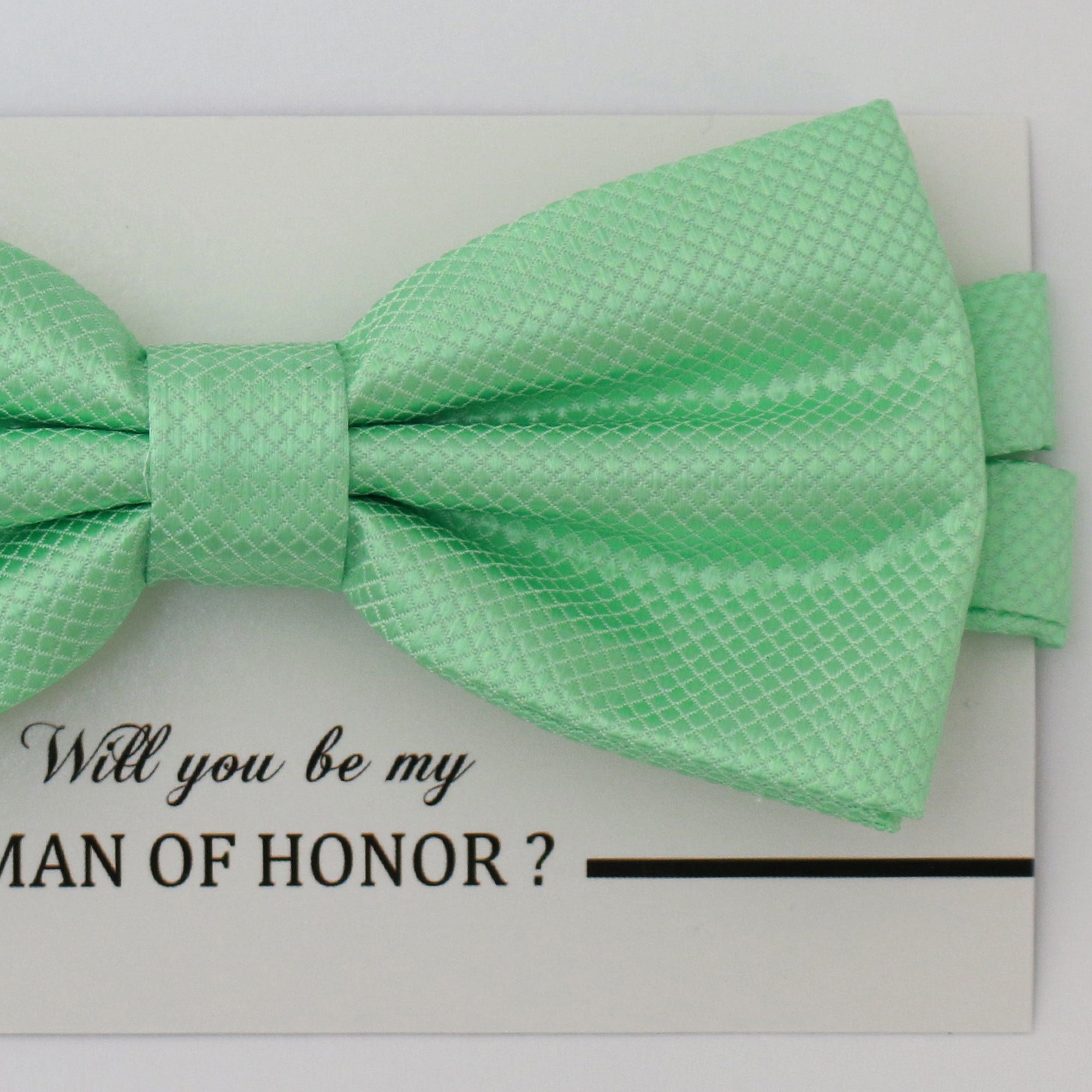 Mint Green bow tie Best man Groomsman Man of honor ring bearer request Birthday gift, Kids adult bow, Adjustable Pre tied bow tie