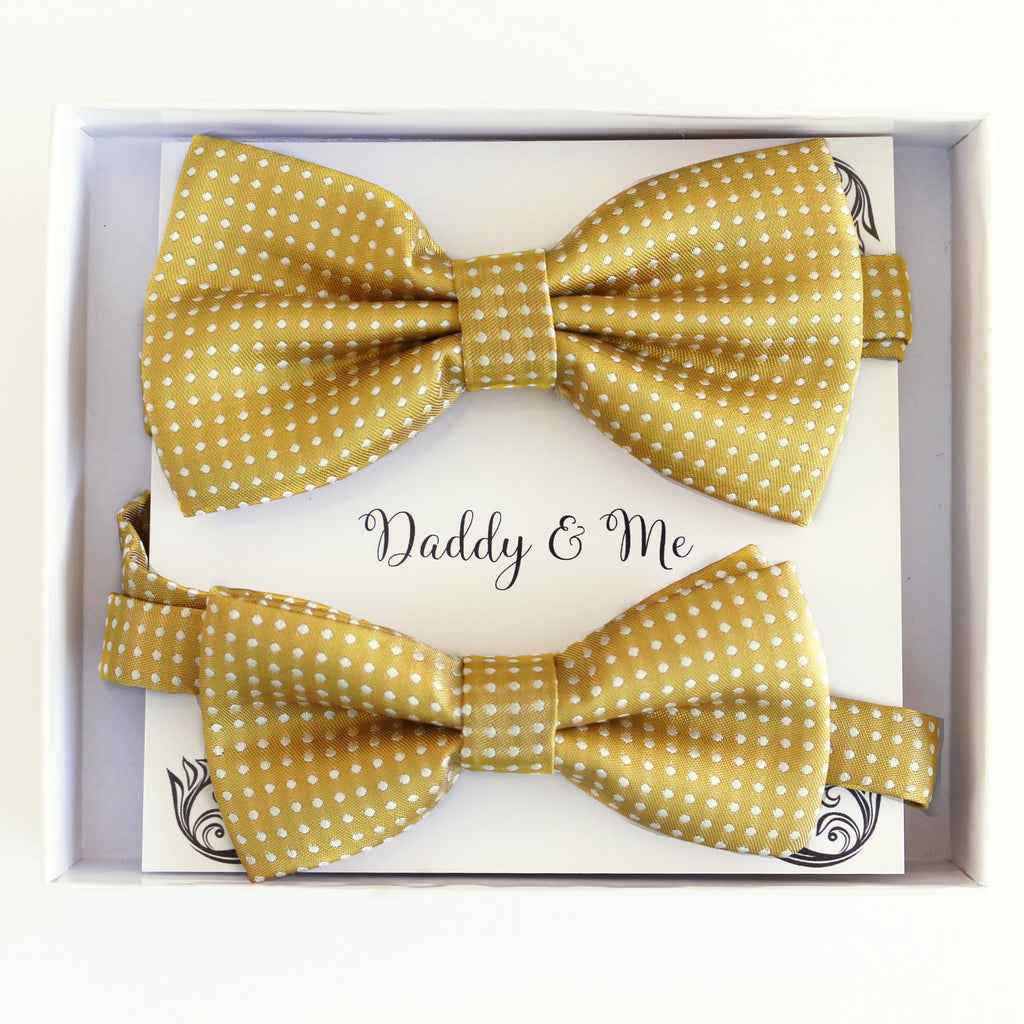 Mustard Bow tie set for daddy and son, Daddy me gift set, Grandpa and me, Father son matching, Toddler bow tie, daddy me bow tie gift