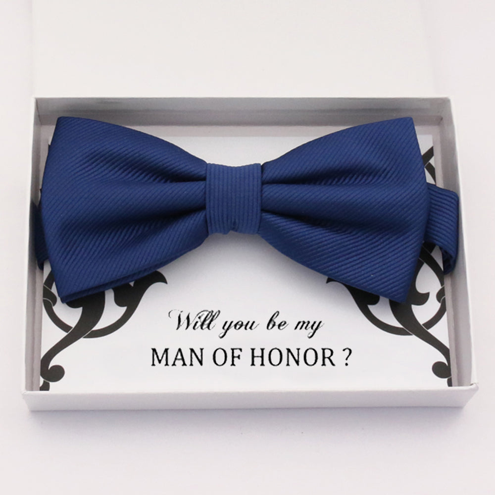 Navy bow tie Best man Groomsman Man of honor ring bearer request gift, Kids adult bow, Adjustable Pre tied High quality, Birthday Congrats