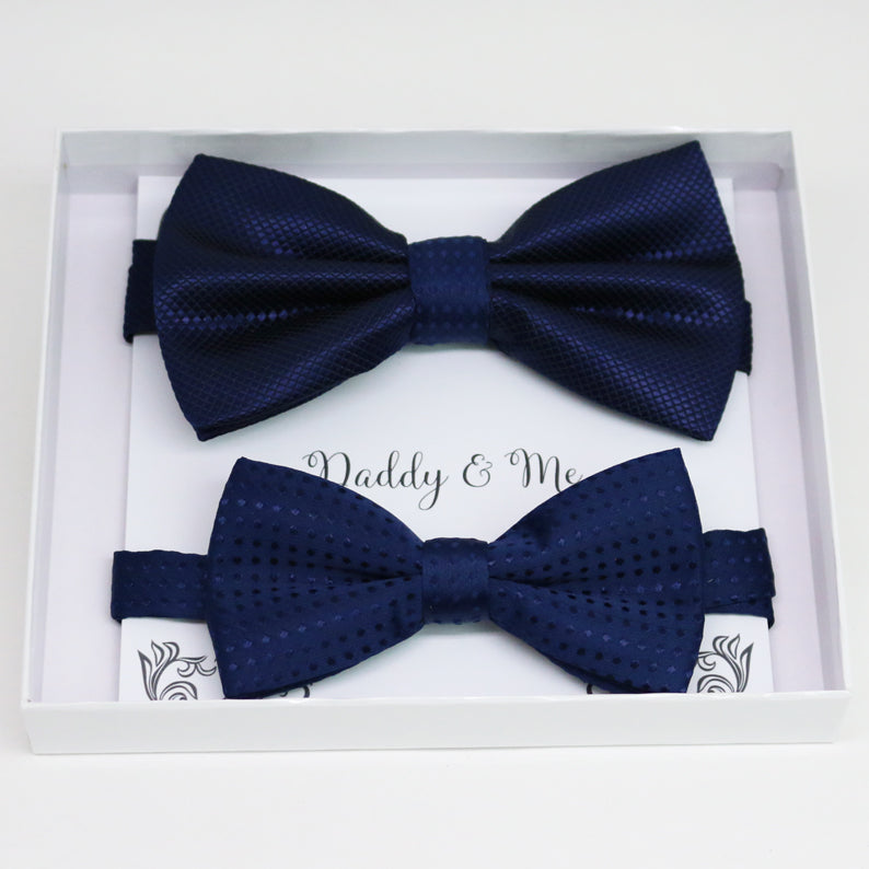 Navy Bow tie set for daddy and son, Daddy me gift set, Grandpa and me, Father son matching, kid bow tie, daddy me bow tie gift