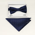 Navy bow tie & Pocket Square, Best man Groomsman Man of honor ring breaer bow, birthday gift, Congrats grad, handkerchief, Pocket Square