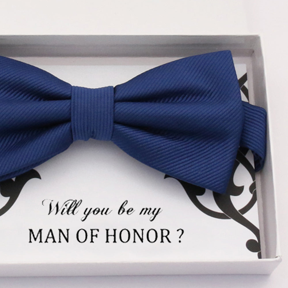 Navy bow tie Best man Groomsman Man of honor ring bearer request gift, Kids adult bow, Adjustable Pre tied High quality, Birthday Congrats