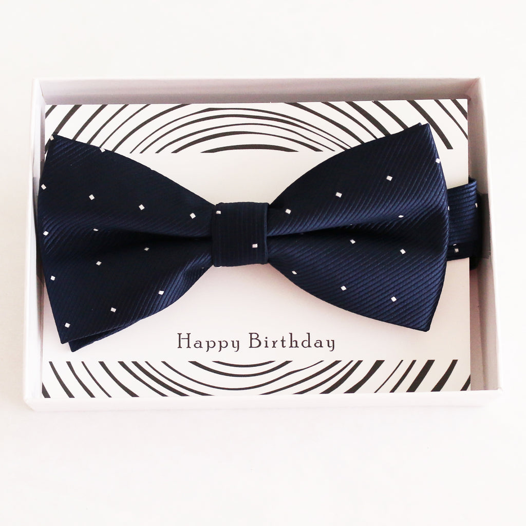 Navy bow tie Best man Groomsman Man of honor ring bearer request gift, Kids adult bow, Adjustable Pre tied High quality