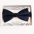 Navy bow tie Best man Groomsman Man of honor ring bearer request gift, Kids adult bow, Adjustable Pre tied High quality