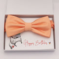 Peach bow tie Best man Groomsman Man of honor ring bearer request gift, Kids adult bow, Adjustable Pre tied High quality, Birthday Congrats
