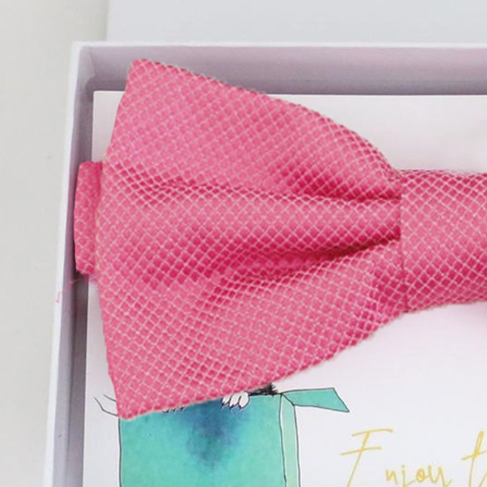 Pink burlap bow tie Best man Groomsman Man of honor ring bearer request gift, Kids adult bow, Adjustable Pre tied High quality 