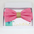 Pink burlap bow tie Best man Groomsman Man of honor ring bearer request gift, Kids adult bow, Adjustable Pre tied High quality 