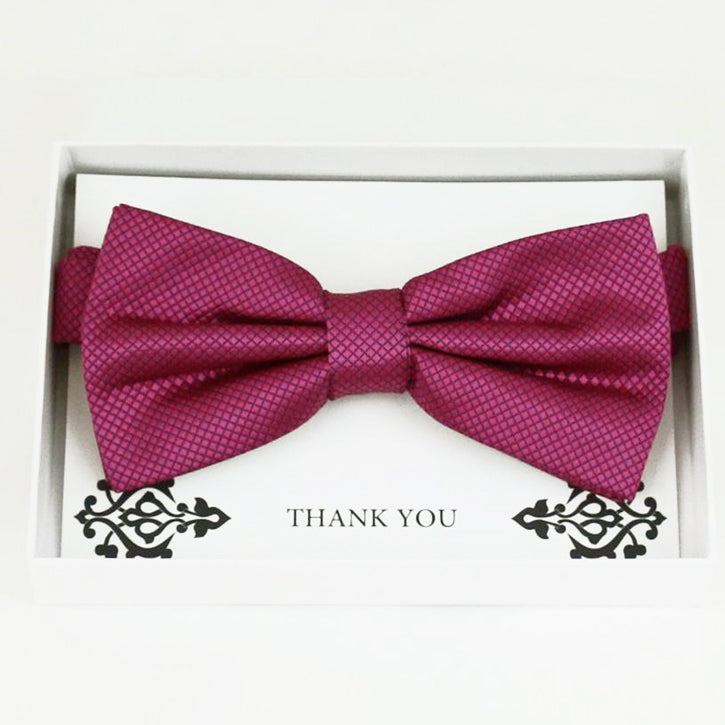 Raspberry rose bow tie Best man Groomsman Man of honor ring bearer request gift, Kids adult bow, Adjustable Pre tied High quality 