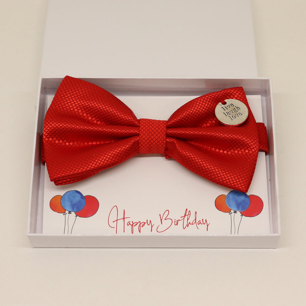 Red bow tie, Best man request gift, Groomsman bow, Man of honor gift, Best man bow, Happy Birthday, Congrats, Congrats grad Live Love laugh