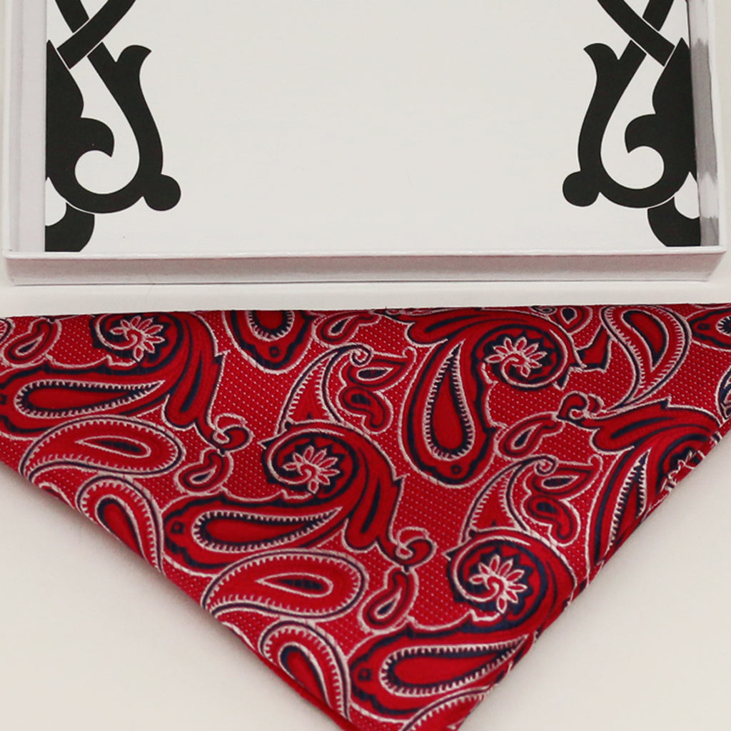 Red bow tie & paisley Pocket Square, Best man Groomsman Man of honor bow tie, birthday gift, Congrats grad, Paisley Red handkerchief