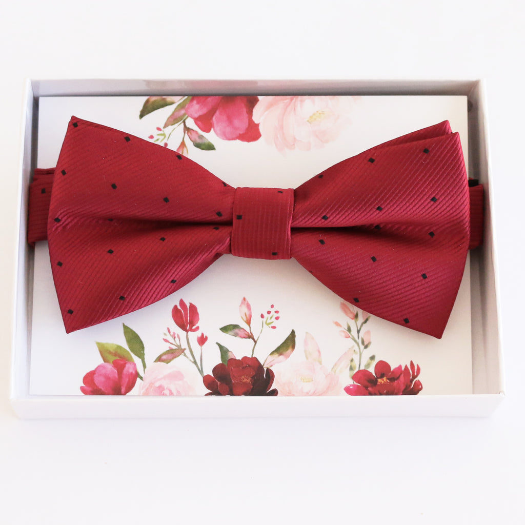 Red bow tie Best man Groomsman Man of honor ring bearer request Christmas New year gift, Kids adult bow, Adjustable Pre tied High quality