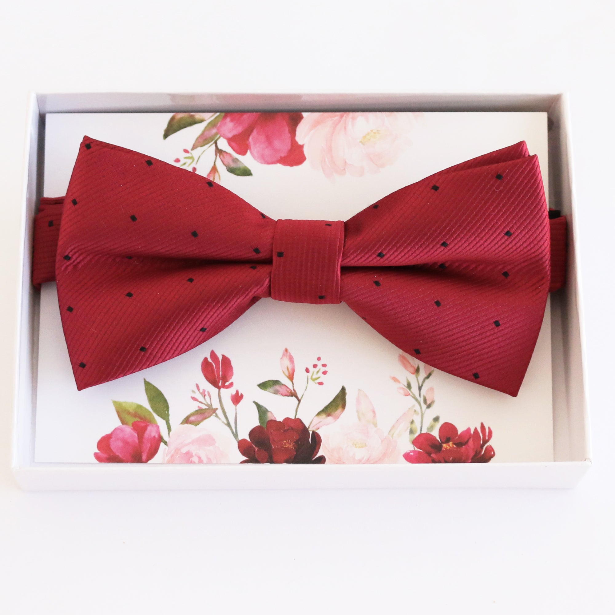Red bow tie Best man Groomsman Man of honor ring bearer request Christmas New year gift, Kids adult bow, Adjustable Pre tied High quality