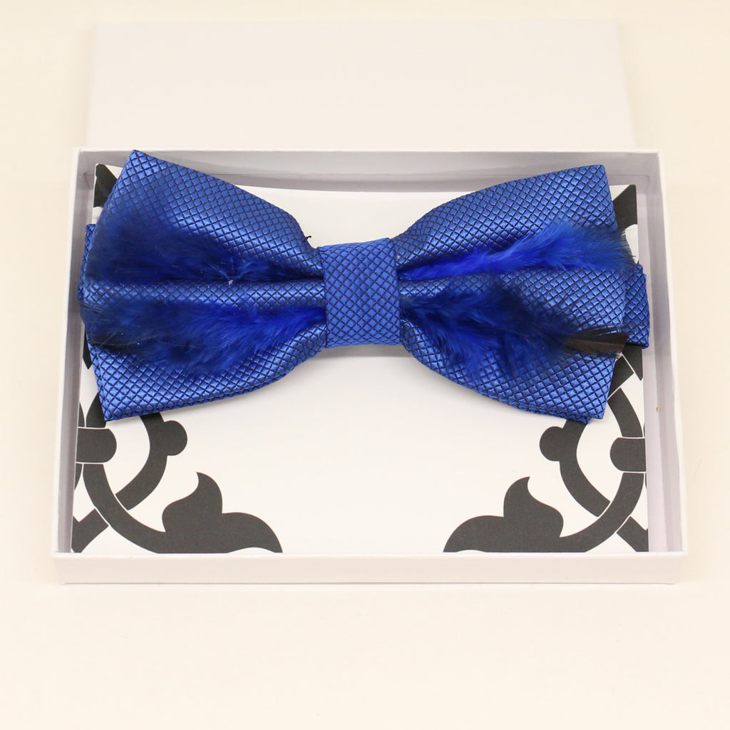 Royal blue feather bow tie, Groomsman, Best man request, man of honor bow tie, Some thing blue, Congrats grads, Happy birthday, Handmade