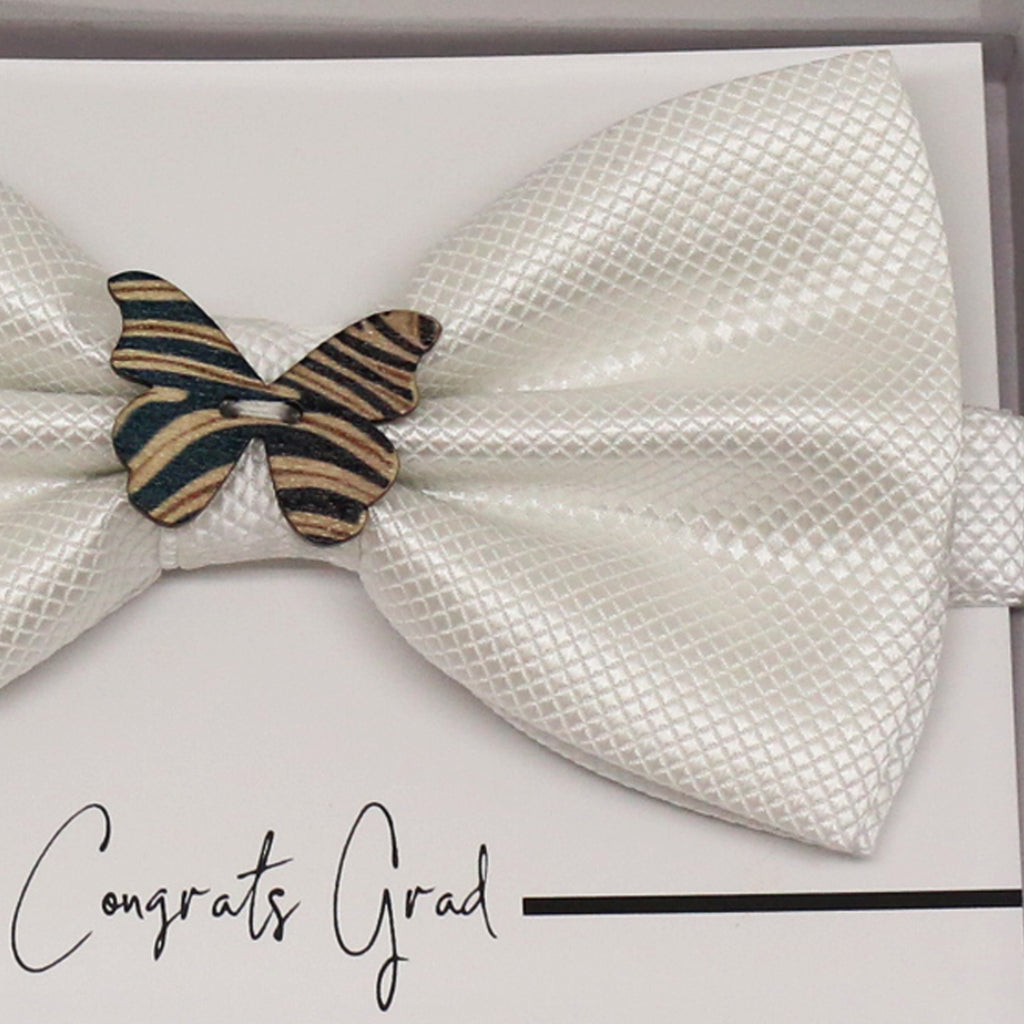White wooden butterfly bow tie, Best man request gift, Groomsman bow, handmae Ring Bearer bow, Man of honor gift, White kids toddler bow tie