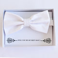 White bow tie, Best man request gift, Groomsman bow tie, Ring Bearer bow tie, Man of honor gift, baby announcement, toddler White bow tie