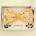 Yellow lace bow tie,  Handmade lace bow tie, Thank you gift, Pre-Tied Bow Tie, best man bow tie, ring bearer bow tie gift, Yellow bow tie