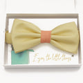 Sunlight yellow peach bow tie Best man Groomsman Man of honor ring bearer request gift, Kids adult bow, Adjustable Pre tied High quality, Birthday Congrats