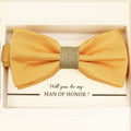 Yellow burlap bow tie, Best man request gift, Groomsman bow tie, Man of honor gift, Best man bow tie, best man gift, man of honor request