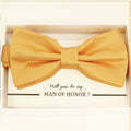 Yellow bow tie Best man Groomsman Man of honor ring bearer request gift, Kids adult bow, Adjustable Pre tied High quality, Birthday