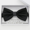 Black bow tie, Best man request gift, Groomsman bow tie, Ring Bearer bow, Man of honor gift, baby announcement, toddler bow, handmade bow