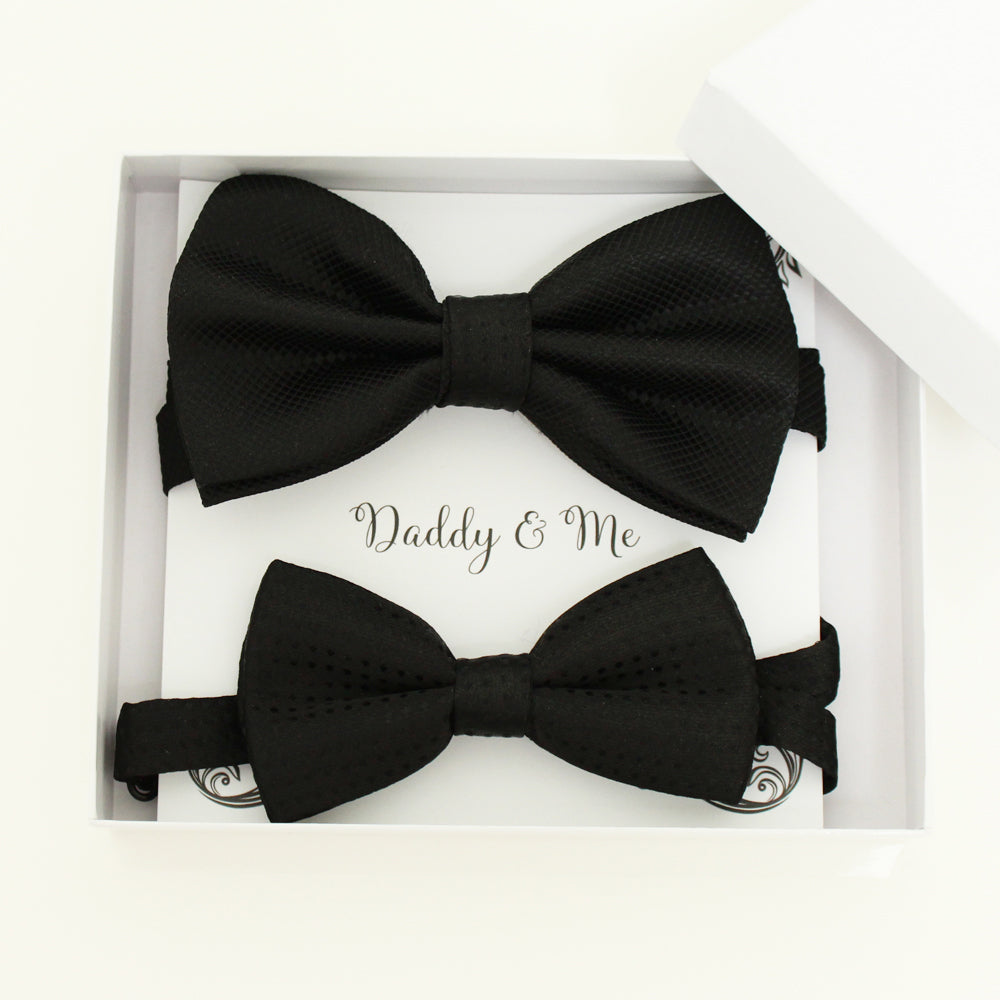 Black Bow tie set for daddy and son, Daddy and me gift set, Grandpa and me, Father son matching, black Kids bow tie, daddy and me bow tie