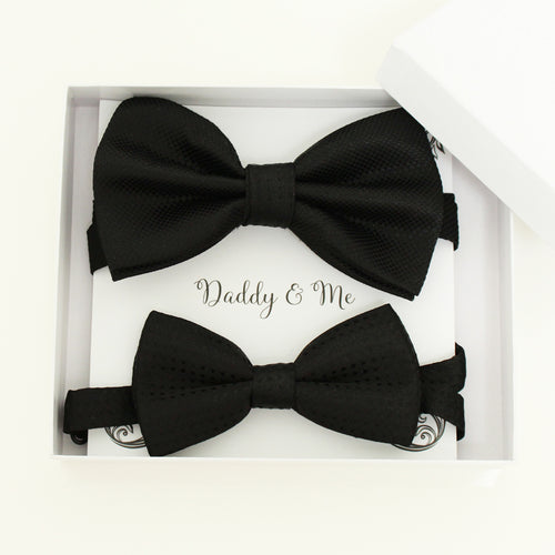 Black Bow tie set for daddy and son, Daddy and me gift set, Grandpa and me, Father son matching, black Kids bow tie, daddy and me bow tie