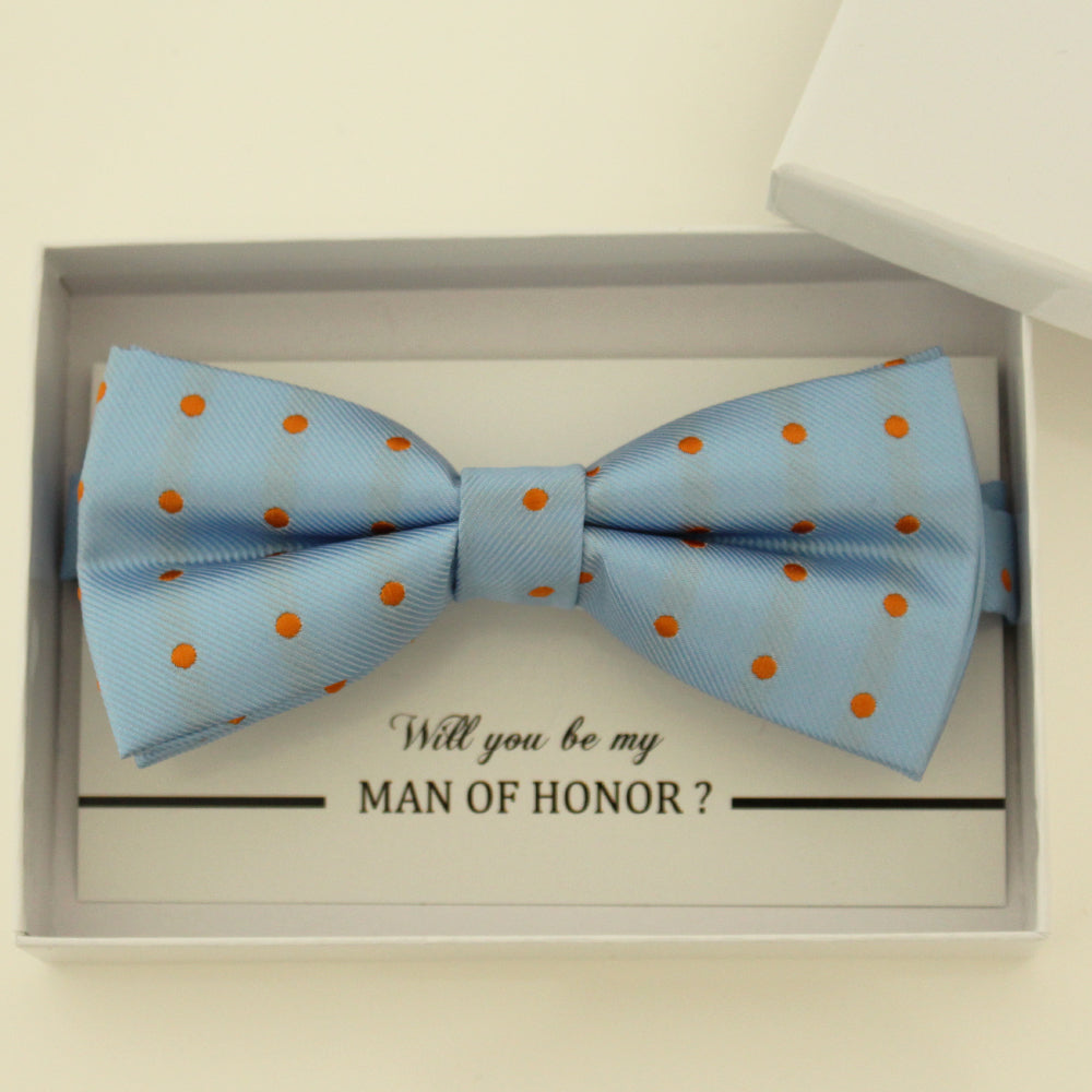 Blue orange bow tie, Best man request gift, Groomsman bow tie, Man of honor gift, Best man bow tie, best man gift, man of honor request bow