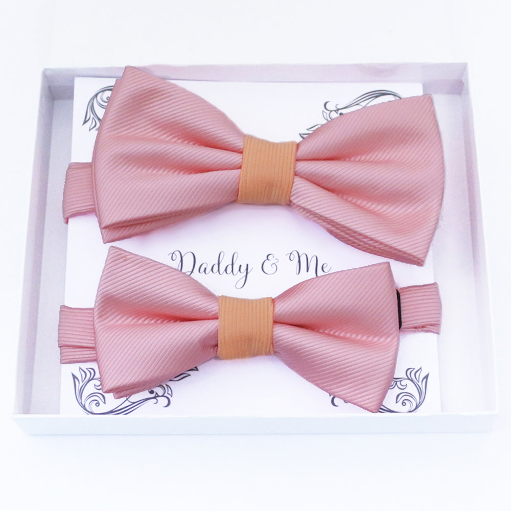 Blush peach Bow tie set daddy son, Daddy Grandpa and Me Father son matching, Kids adult bow tie, Adjustable pre tied bow High quality