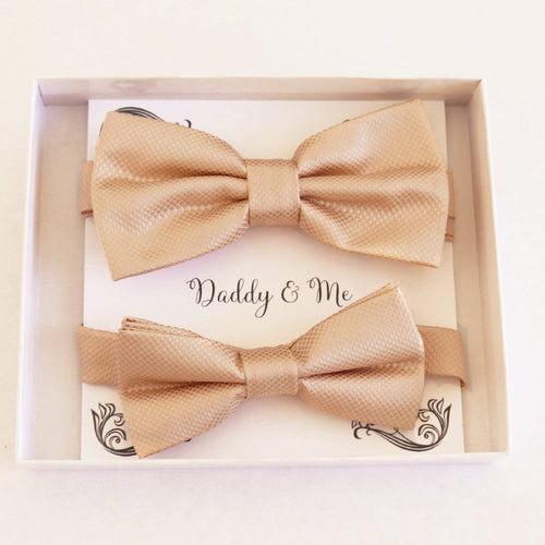 Champagne Bow tie set for daddy and son Daddy me gift set Grandpa Father son matching Adjustable pre tied bow, Toddler bow tie 