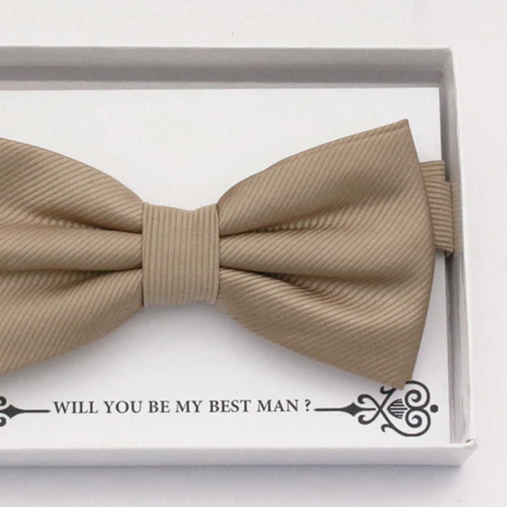 Champagne bow tie Best man Groomsman Man of honor ring bearer request gift, Kids adult bow, Adjustable Pre tied High quality, Birthday Congrats