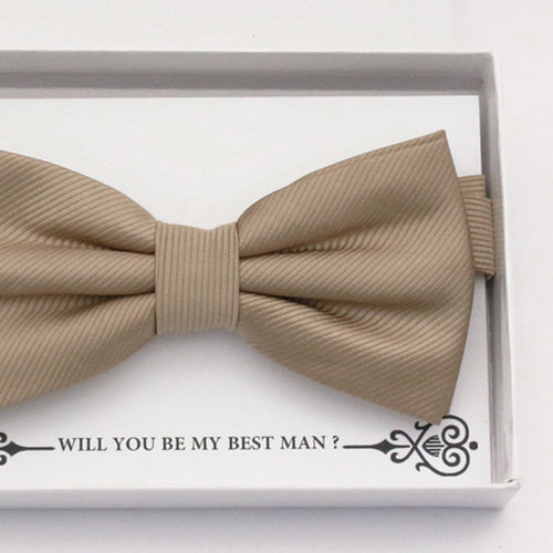 Champagne bow tie Best man Groomsman Man of honor ring bearer request gift, Kids adult bow, Adjustable Pre tied High quality, Birthday Congrats