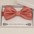 Coral bow tie, Best man gift , Groomsman bow tie, Man of honor gift, Best man bow tie, best man gift, man of honor request, Ring bearer Gift
