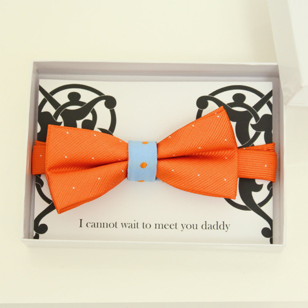 Orange and blue Bow Ties, kids bow tie, ring bearer bow tie, baby announcement, Orange bow tie, Ring bearer request gift, birthday gift