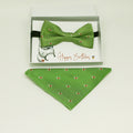 Green Kids bow tie & Pocket Square, ring breaer bow, birthday gift, Congrats grad, handkerchief, Green bow tie, Dog lovers