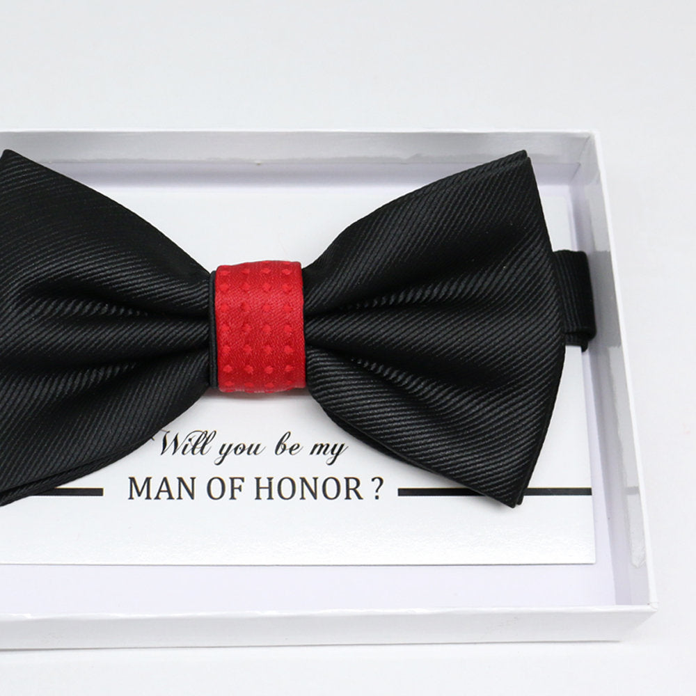 Black Red bow tie, Best man request gift, Groomsman bow tie, Man of honor gift, Best man bow tie, best man gift, man of honor request bowtie