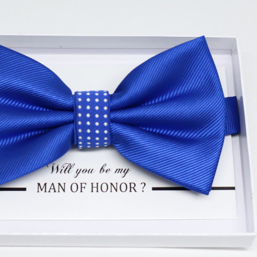 Royal blue bow tie, Best man request gift, Groomsman bow tie, Man of honor gift, Best man bowtie, best man gift, man of honor request, Thank