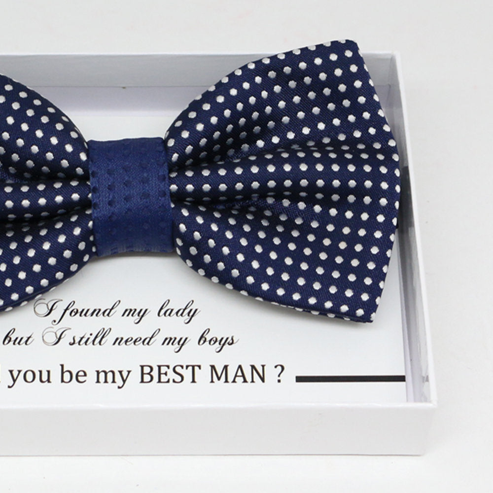 Navy bow tie, Best man request gift, Groomsman bow tie, Ring Bearer bow tie, Man of honor gift, baby announcement, toddler bow, handmade