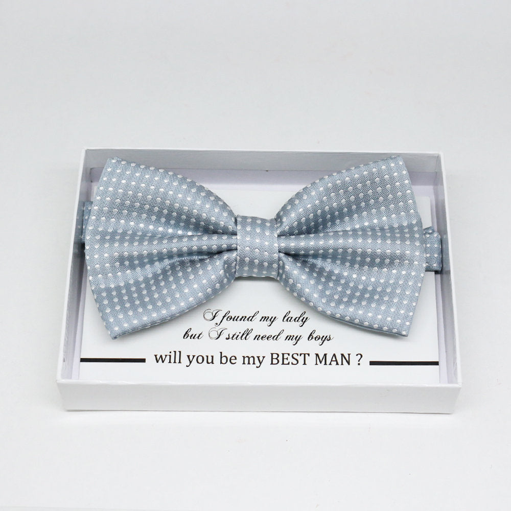 Gray bow tie, Best man request gift, Groomsman bow tie, Ring Bearer bow tie, Man of honor gift, baby announcement, toddler bow tie